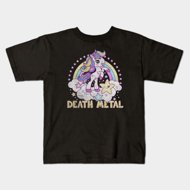 Death Metal - Unicorn Pony - Distressed Kids T-Shirt by Barn Shirt USA